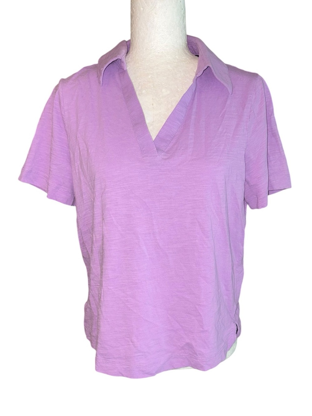 Boden Lavender Lilac Polo Collar Short Sleeve Top - M